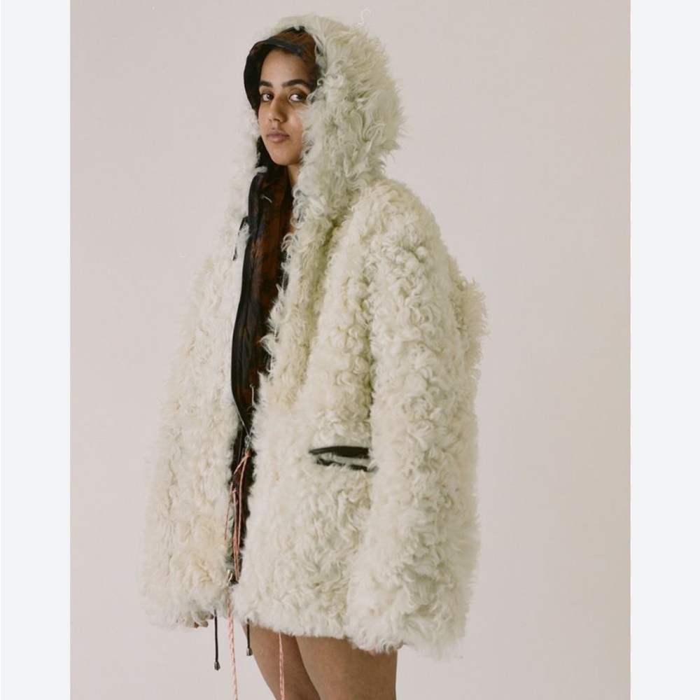 Aries 100% sheepskin made in Italy jacket with paracord pull string